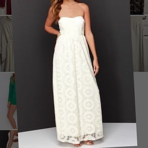 Cream Lace Maxi Dress